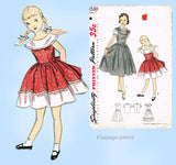 Simplicity 3530: 1950s Cute Girls Pinafore Dress Size 7 Vintage Sewing Pattern