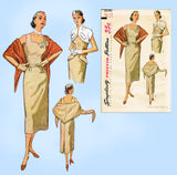 1950s Vintage Simplicity Sewing Pattern 3546 Misses Sun Dress & Stole Sz 32 B