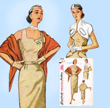 1950s Vintage Simplicity Sewing Pattern 3546 Misses Sun Dress & Stole Sz 34 B