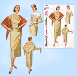 1950s Vintage Simplicity Sewing Pattern 3546 Misses Sun Dress & Stole Sz 34 B