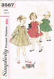 1960s Vintage Simplicity Sewing Pattern 3567 Toddler Girls Princess Dress - Size 4