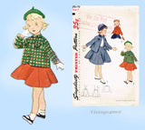 Simplicity 3676: 1950s Sweet Uncut Baby Girls Suit Size 1 Vintage Sewing Pattern