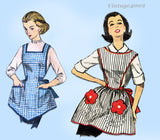 Simplicity 3702: 1960s Uncut Misses Apron w Applique Pockets Vintage Sewing Pattern