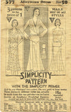 Simplicity 377: 1930s Plus Size Afternoon Dress 50 Bust Vintage Sewing Pattern - Vintage4me2