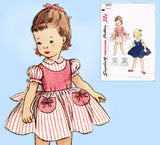Simplicity 3805: 1950s Cute Tiny Toddlers Dress Size 2 Vintage Sewing Pattern