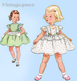 1950s Vintage Simplicity Pattern 3834 Cute Toddler Girls Party Dress Size 2