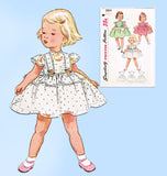 1950s Vintage Simplicity Pattern 3834 Cute Toddler Girls Party Dress Size 2
