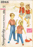 1950s Vintage Simplicity Sewing Pattern 3944 Easy Toddler Shirt and Shorts - Size 2