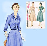 1950s Vintage Simplicity Sewing Pattern 3950 Misses' Afternoon Dress 32 Bust