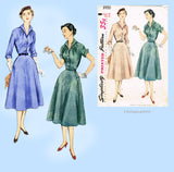 1950s Vintage Simplicity Sewing Pattern 3950 Misses' Afternoon Dress 32 Bust
