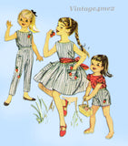 Simplicity 3987: 1960s Toddler Girls Play Clothes Vintage Sewing Pattern