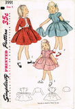 Simplicity 3991: 1950s Sweet Toddler Girls Suit Size 4 Vintage Sewing Pattern