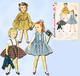 1950s Original Vintage Simplicity Sewing Pattern 3992 Toddler Girls Suit Size 2
