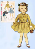 1950s Original Vintage Simplicity Sewing Pattern 3992 Toddler Girls Suit Size 2