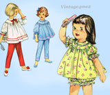 Simplicity 4016: 1960s Toddler Girls Shortie Pajamas Vintage Sewing Pattern