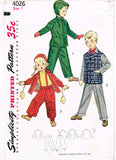 1950s Vintage Simplicity Sewing Pattern 4026 Classic Toddler Boys Snow Suit -Size 1