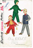 1950s Vintage Simplicity Sewing Pattern 4026 Classic Toddler Boys Snow Suit - Size 2
