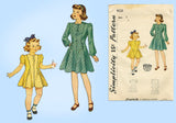 1940s Vintage Simplicity Pattern 4031 Uncut WWII Toddler Girls Dress Size 2