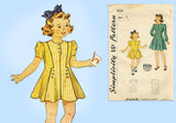 1940s Vintage Simplicity Pattern 4031 Uncut WWII Toddler Girls Dress Size 2