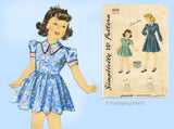 Simplicity 4033: 1940s Easy Mother Daughter WWII Dress Sz12 Vintage Sewing Pattern