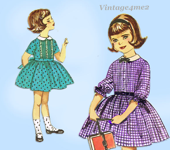 Simplicity 4067: 1960s Sweet Toddler Girls Dress Size 5 Vintage Sewing Pattern
