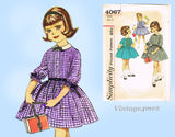 Simplicity 4067: 1960s Sweet Toddler Girls Dress Size 5 Vintage Sewing Pattern