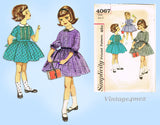 Simplicity 4067: 1960s Sweet Toddler Girls Dress Size 5 Vintage Sewing Pattern
