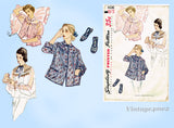 Simplicity 4106: 1950s Misses Bedjacket & Slippers Sz 30B Vintage Sewing Pattern