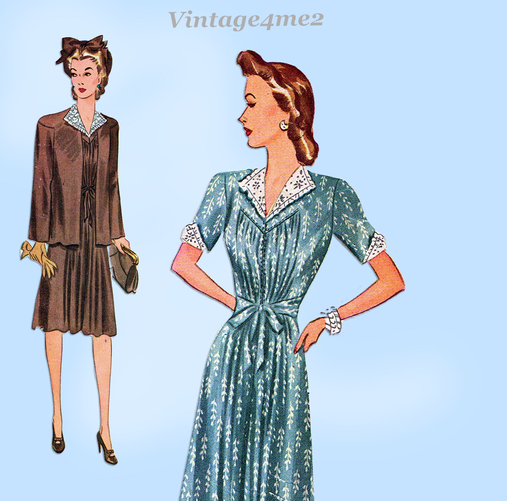 1940s Original Vintage Simplicity Pattern 4123 WWII Maternity Dress – Vintage4me2 1940s Original Vintage Simplicity Pattern 4123 WWII Maternity Dress – Vintage4me2