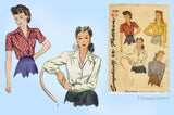 Simplicity 4139: 1940s Uncut Misses WWII Blouse Size 34 B Vintage Sewing Pattern