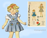 Simplicity 4149: 1940s Cute Baby Girls Jumper Dress Sz 2 Vintage Sewing Pattern
