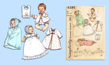 1960s Vintage Simplicity Sewing Pattern 4191 12 Inch Baby Doll Clothes Set