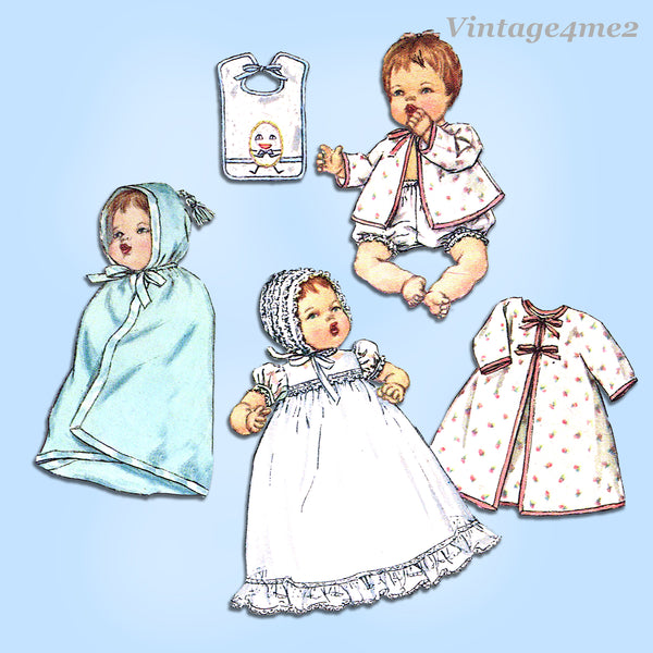 1960s Vintage Simplicity Sewing Pattern 4191 16 Inch Baby Doll Clothes Set