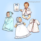 1960s Vintage Simplicity Sewing Pattern 4191 12 Inch Baby Doll Clothes Set