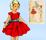 Simplicity 4273: 1950s Cute & Easy Toddler Girls Dress Sz 5 Vintage Sewing Pattern