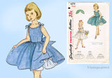 1950s Vintage Simplicity Pattern 4274 Toddler Girls Sun Dress & Petticoat Sz5