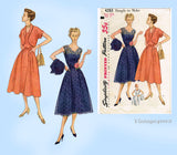 1950s Vintage Simplicity Sewing Pattern 4283 Misses Dress & Topper Size 31 Bust