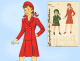 Simplicity 4357: 1940s Stylish WWII Girls Suit Size 12 Vintage Sewing Pattern