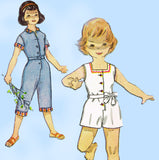 1950s Original Vintage Simplicity Pattern 4361 Cute Toddlers Playsuit Size 4