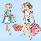 Simplicity 4363: 1950s Cute Baby Girls Romper & Dress Sz 1 Vintage Sewing Pattern