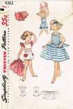 Simplicity 4363: 1950s Cute Baby Girls Romper & Dress Sz 1 Vintage Sewing Pattern