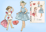 Simplicity 4363: 1950s Cute Baby Girls Romper & Dress Sz 1 Vintage Sewing Pattern