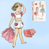Simplicity 4363: 1950s Cute Baby Girls Romper & Dress Sz 1 Vintage Sewing Pattern