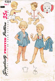 Simplicity 4364: 1950s Baby's Puppy Romper & Shirt Sz 1 Vintage Sewing Pattern
