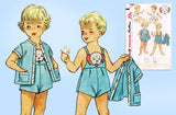 Simplicity 4364: 1950s Baby's Puppy Romper & Shirt Sz 1 Vintage Sewing Pattern