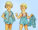 Simplicity 4364: 1950s Baby's Puppy Romper & Shirt Sz 1 Vintage Sewing Pattern
