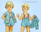 Simplicity 4364: 1950s Baby's Puppy Romper & Shirt Sz 1 Vintage Sewing Pattern