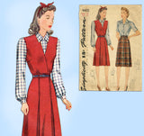 Simplicity 4405: 1940s Misses WWII Skirt & Blouse Sz 32 B Vintage Sewing Pattern