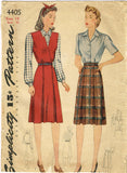 Simplicity 4405: 1940s Misses WWII Skirt & Blouse Sz 32 B Vintage Sewing Pattern