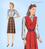 Simplicity 4405: 1940s Misses WWII Skirt & Blouse Sz 32 B Vintage Sewing Pattern